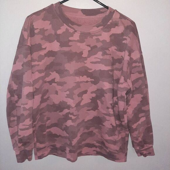 Lululemon Perfectly Oversized Crew Sweatshirt Pink Camo - Picture 1 of 5